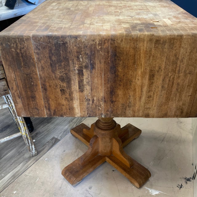 Antique Pedestal Base Butcher Block For Sale - Image 9 of 12