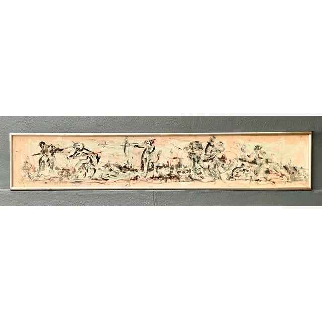 Vintage 1966 Original Abstract Figurative Oil on Board For Sale - Image 12 of 12