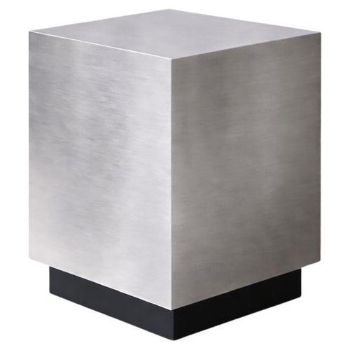 Floating Side Table in Brushed Aluminum by Veliento For Sale - Image 6 of 6