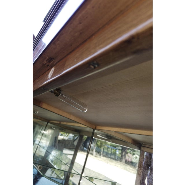 Inlaid Wood and Glass Secretaire, 1970s For Sale - Image 3 of 9