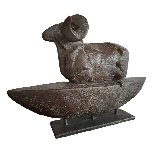 Bronze Ram on Boat by Christoph Fischer, Worpswede, 1997 For Sale
