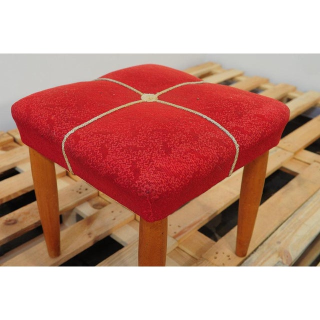 Mid-Century Czechoslovakian Upholstered Stool by Uluv, 1960s For Sale - Image 17 of 18