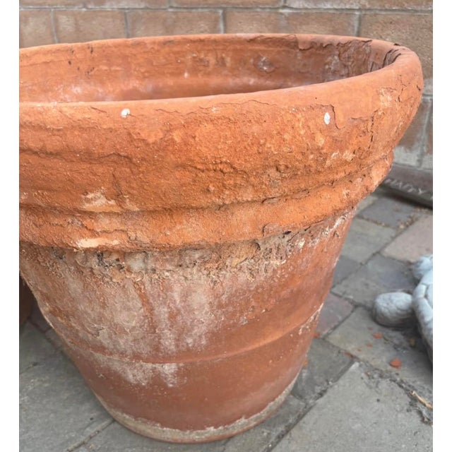 Rustic European Large Vintage Italian Style Terracotta Garden Planter With Aged Patina For Sale - Image 3 of 10