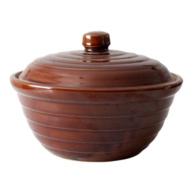 Antique Monmouth Western Stoneware Casserole Dish For Sale