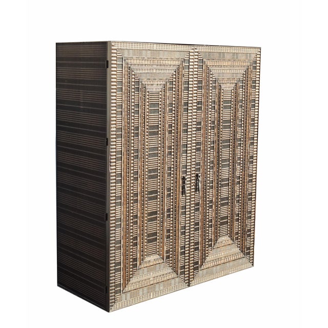 Alfonso Marina Alfonso Marina Kapelle Armoire Storage Cabinet Brown W Ornate Frame For Sale - Image 4 of 18