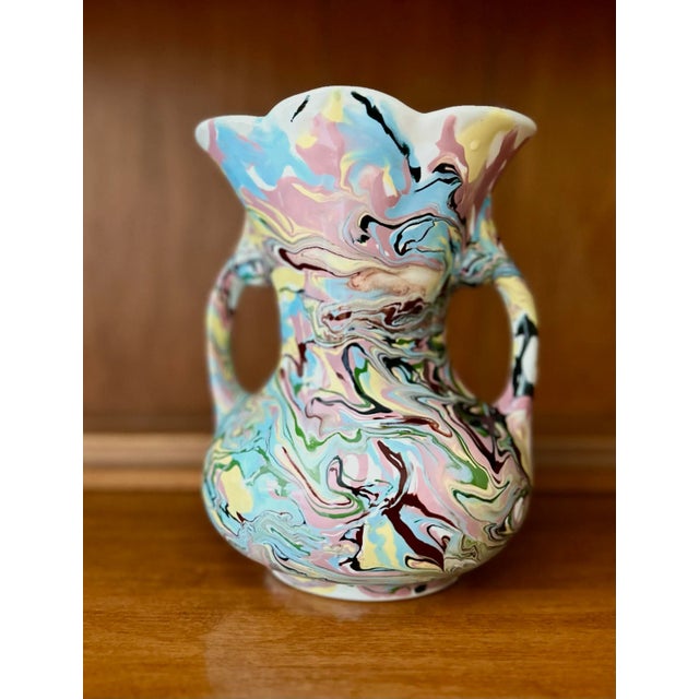 1960s Marblized Glazed Vase. Marble Glaze. Mephis Style For Sale - Image 4 of 9