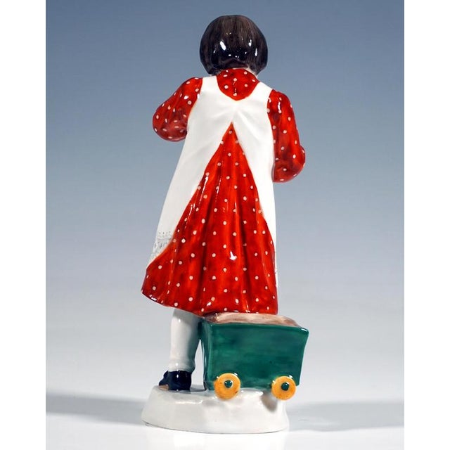 Art Nouveau Girl with Sugar Cone Figurine by Paul Helmig for Meissen, Germany, 1908 For Sale - Image 3 of 6