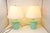 Mint Vintage 1970s Mint Green Ceramic Table Lamps, Pair With Cream Shades For Sale - Image 8 of 10