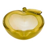 Murano Glass Yellow Apple Form Dish For Sale