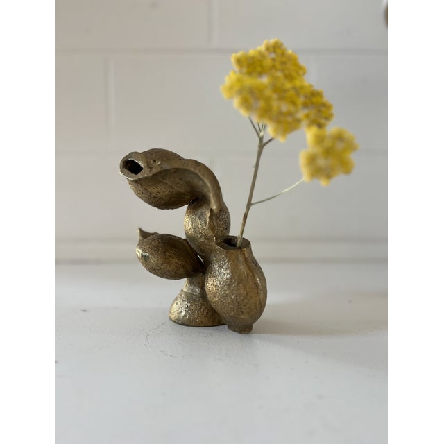 Brass Vintage Abstract Modern Brass Sculpture For Sale - Image 8 of 9