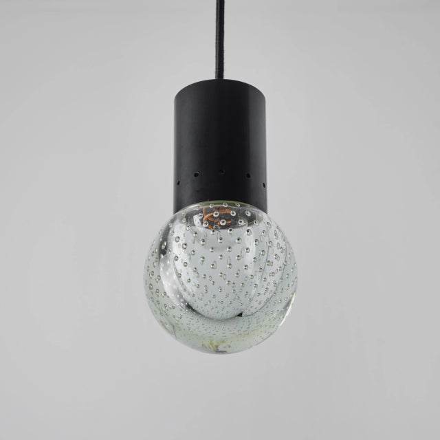 Black 1960s Gino Sarfatti Seguso Bubble Glass Pendant for Arteluce For Sale - Image 8 of 12