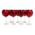 Vintage Art Deco Hollywood Regency Ruby Cheers Balloon Wine Glasses - Set of 7. For Sale