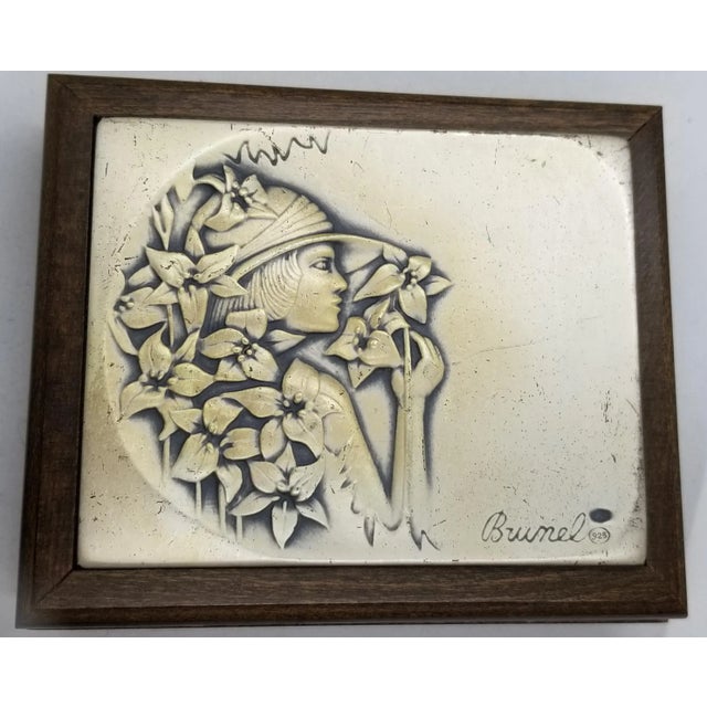 1960's Italian Signed Brunel Wooden Trinket Jewelry Box With
