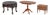 Three Vintage Salesman Sample Pembroke Tables and a Marquetry Writing Table For Sale