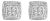 .925 Sterling Silver Diamond Accented Square Shaped Milgrain Stud Earrings (I-J Clarity, I3 Color) For Sale