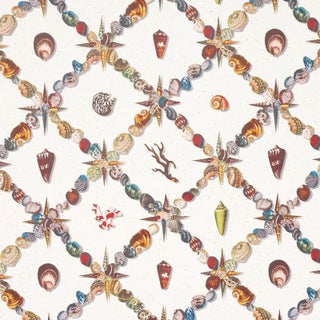 Schumacher Grotto Treillage Wallpaper, Multi on Ivory For Sale