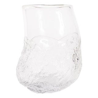 Portage Ice Clear Abstract Glass Vase- Medium For Sale