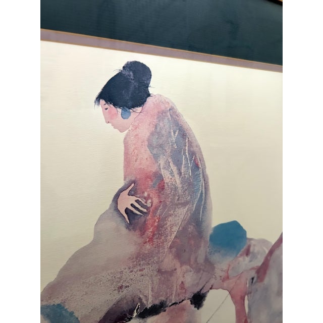 Carol Grigg 'The Guardians' Native American Watercolor Lithograph, 1980s For Sale - Image 6 of 12