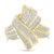Contemporary 10K Yellow Gold Plated .925 Sterling Silver 1.0 Cttw Round & Baguette Diamond Knot Channel Statement Ring (I-J Color, I2-I3 Clarity) - Size 6-1/4 For Sale - Image 3 of 6