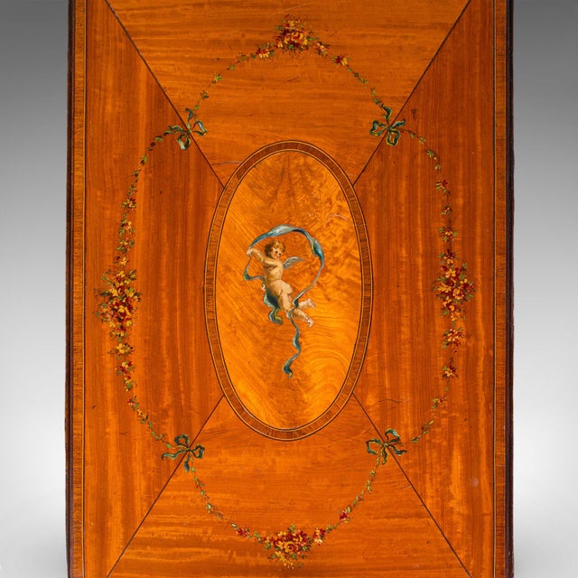 Antique Pembroke Table, English, Satinwood, Drop Leaf, Occasional, Tea, Regency For Sale - Image 9 of 12