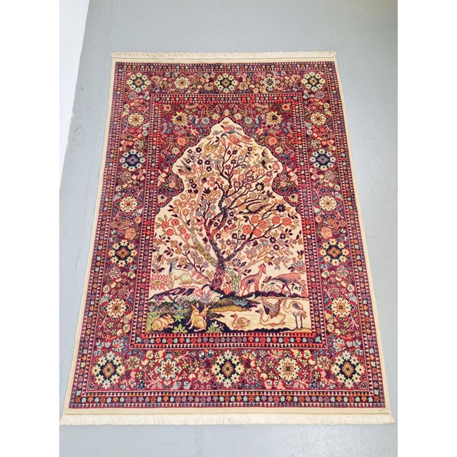 Vintage Middle Eastern Silk Rug, 1960 For Sale - Image 9 of 9
