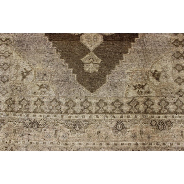 Brown Vintage Turkish Oushak Rug in Brown/Green, Taupe and Neutral Colors For Sale - Image 8 of 11