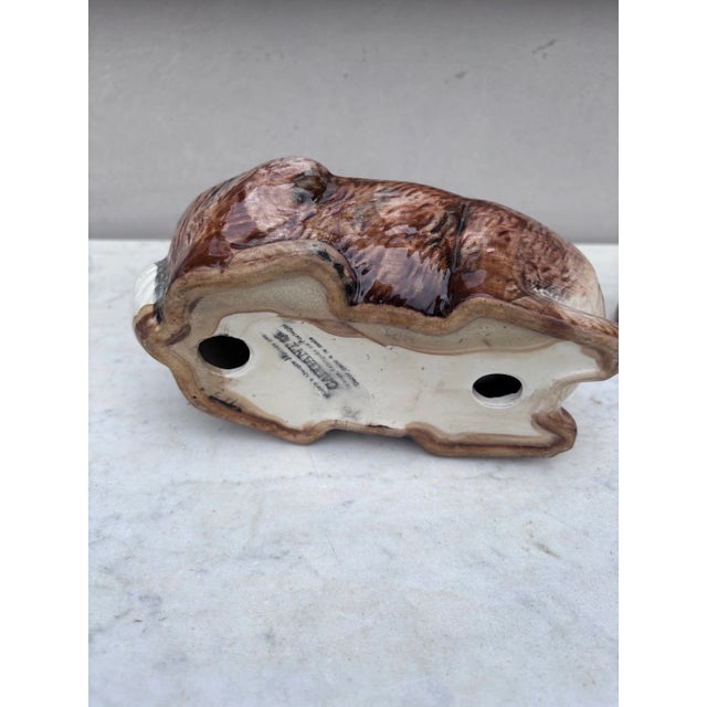 Ceramic Majolica Brown Rabbit Tureen Caugant For Sale - Image 7 of 7