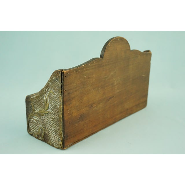 Metal Hand-Embossed Copper Letter Box with Bas-Relief of Birds in Wood, 19th Century For Sale - Image 7 of 18