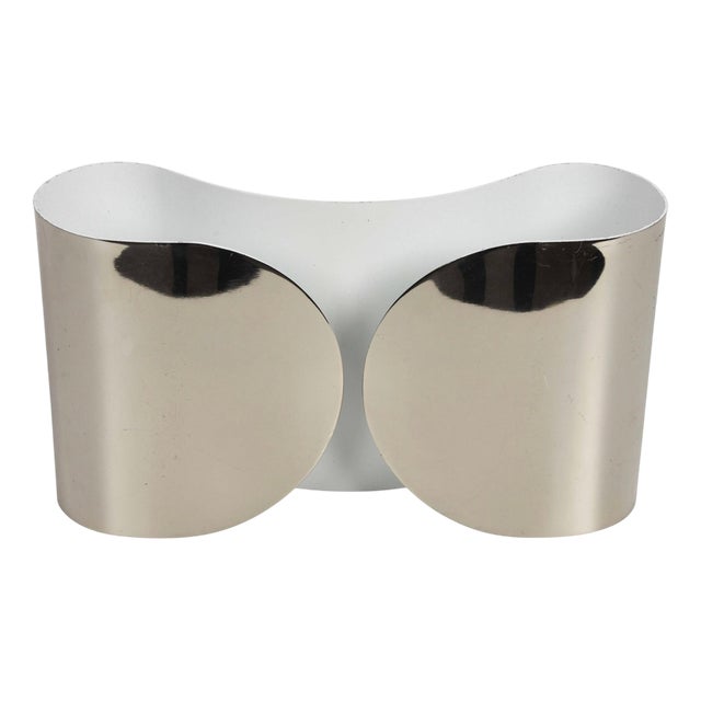 Mid-Century Chrome Foglio Sconce attributed to T. Scapra for Flos, Italy, 1960s For Sale