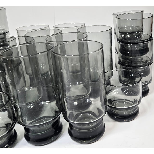 Mid century modern Swedish stacking glasses to the max. You have NO idea how long I've been working to put this set...