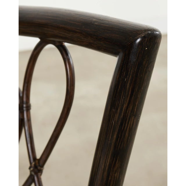 Set of Four Barbara Barry Rattan Script Dining Chairs For Sale - Image 16 of 18