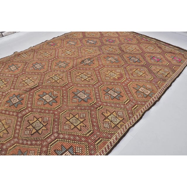 Mid 20th Century Home Living Decorative Kilim Rug For Sale In Phoenix - Image 6 of 10
