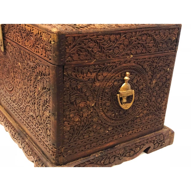 Indian Hand-Carved Wooden Box, 1930s For Sale - Image 18 of 18