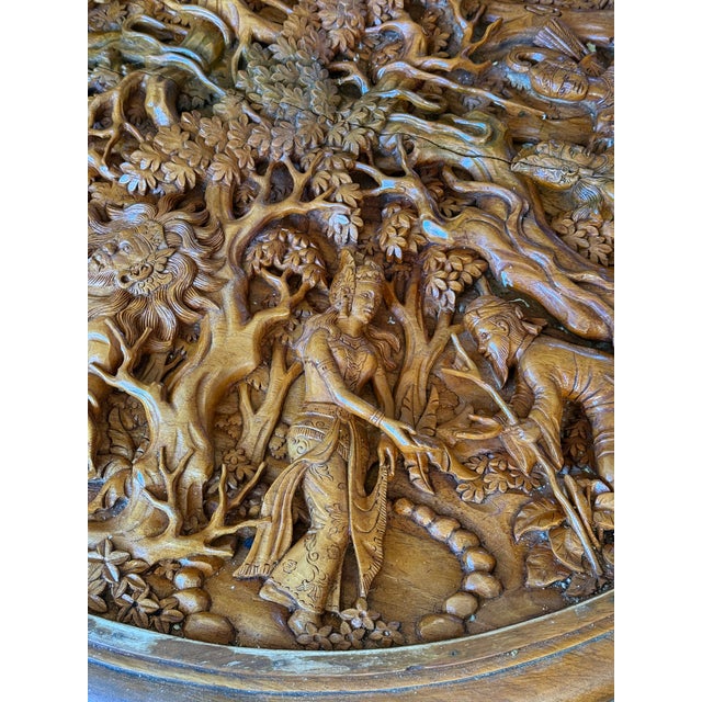 Indonesian Round Wooden Carved Coffee Table, 1920s For Sale - Image 18 of 18