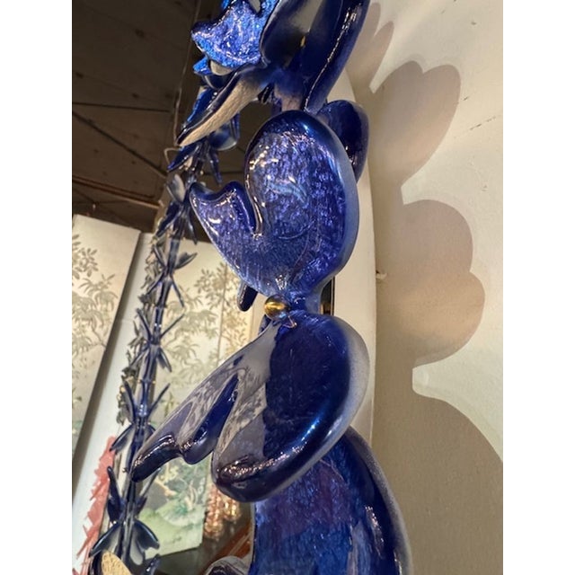 2000 - 2009 Italian Murano Butterfly Mirror in Cobalt For Sale - Image 5 of 5