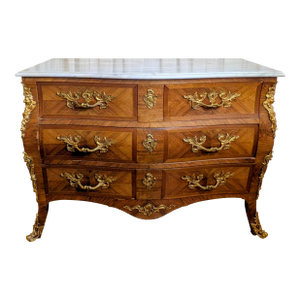 C1910 French Louis XV Style Bombe Commode Chest