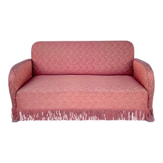 1920's Art Deco Settee Sofa With Fringe Trim For Sale