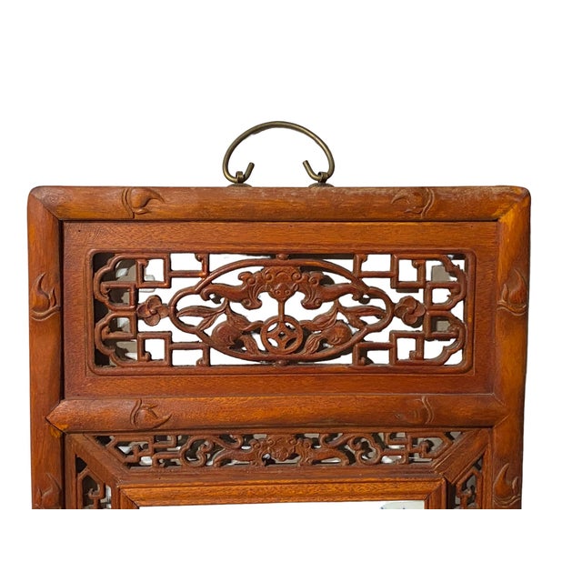 Wood Vintage Lg Chinoiserie Blue and White Porcelain Wood Panel 49" H For Sale - Image 7 of 9