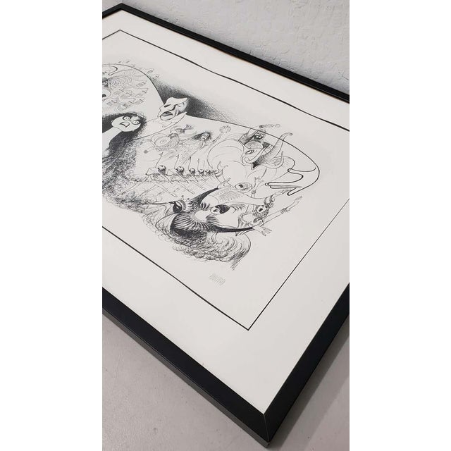 Printmaking Materials Al Hirschfeld "Phantom of the Opera" Hand Signed Lithograph Printers Proof, Circa 1988 For Sale - Image 7 of 9