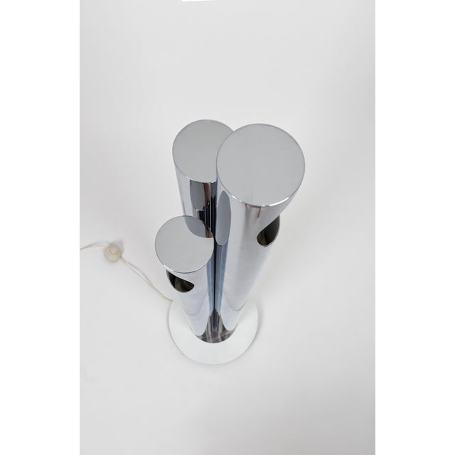 Space Age Chrome 3-Light Floor Lamp from Estiluz, Spain, 1970s For Sale - Image 4 of 9