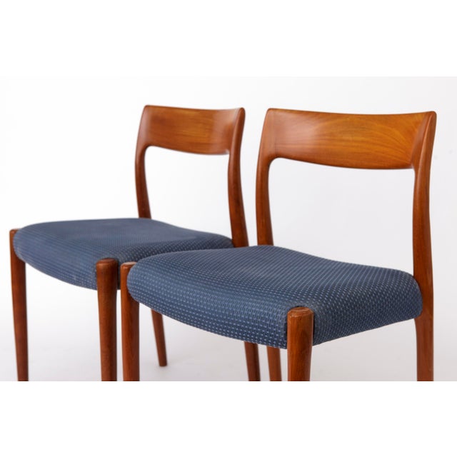 1960s Model 77 Dining Chairs in Teak by Niels Otto Møller for J.L. Møllers, 1960s, Set of 2 For Sale - Image 5 of 10