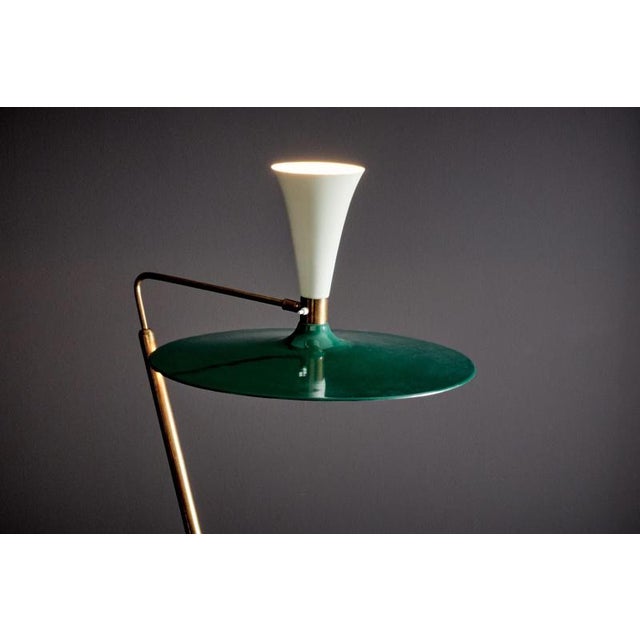 1950s Floor Lamp with White Marble Base in the style of Stilnovo, Italy, 1950s For Sale - Image 5 of 17