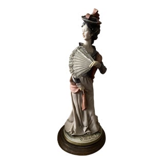 Vintage B Merlín Figurine Lady With Fan For Sale