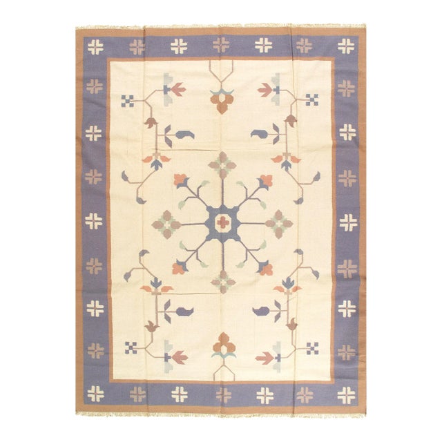 2020s Ivory Color Hand Woven Rug For Sale