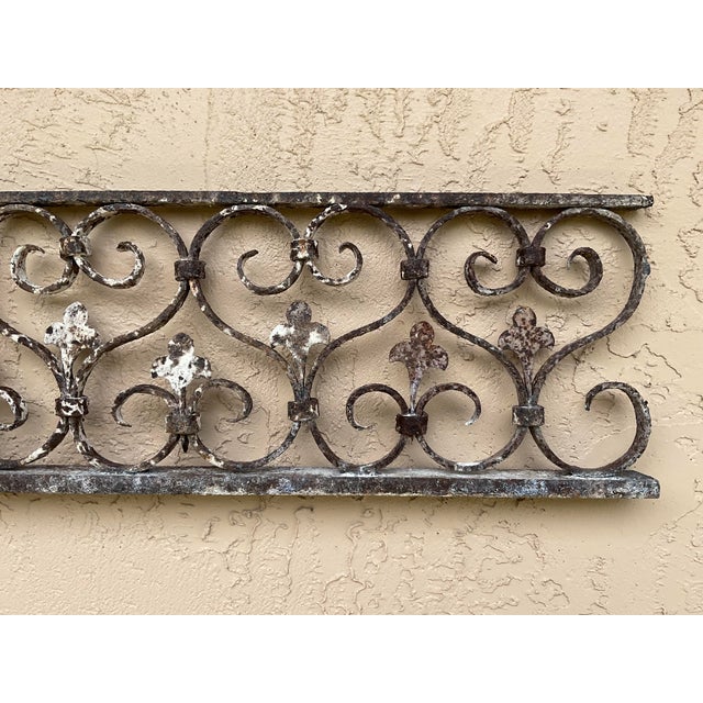 Single Horizontal Wrought Iron Wall Hanging For Sale In Miami - Image 6 of 12