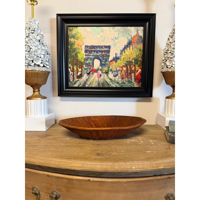 Textile Arc De Triomphe in Paris, Created With Thick, Textured Impasto Brushstrokes. Vintage Oil Painting on Canvas. For Sale - Image 7 of 12