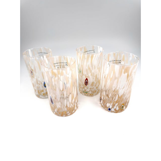 Hand Blown Alessandro Coppola Murano Art Glass Tumblers Handcrafted in Italy - Set of 4 For Sale In New York - Image 6 of 11