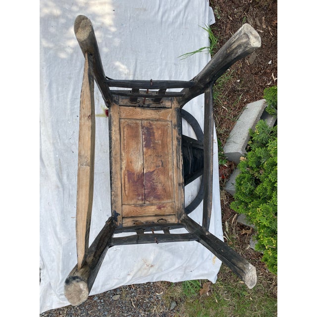 Early 20th Century Late 19th-Early 20th Century Chinese Horseshoe Back Armchair For Sale - Image 5 of 12