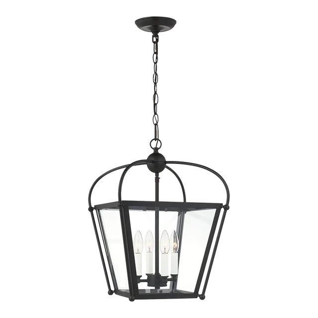 Chapman & Myers By Visual Comfort Studio Charleston 4-Light Small Pendant in Midnight Black For Sale