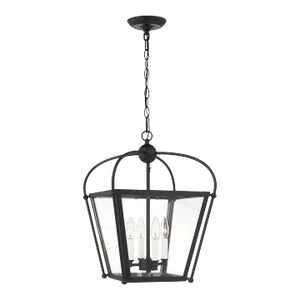 Chapman & Myers By Visual Comfort Studio Charleston 4-Light Small Pendant in Midnight Black